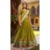 Buy Mehendi Green Chanderi Plus Size Lehenga Choli Zari Work - 216051