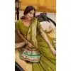 Buy Mehendi Green Chanderi Plus Size Lehenga Choli Zari Work - 216051