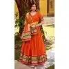 Orange Chanderi Plus Size Lehenga Choli with Zari Work - 216053