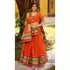 Orange Chanderi Lehenga Choli with Zari Work - 216053