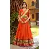 Orange Chanderi Plus Size Lehenga Choli with Zari Work - 216053