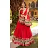 Red Chanderi Plus Size Lehenga Choli Zari Weaving Design - 216054
