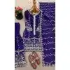 Shop Blue Fendy Silk Palazzo Suit Plus Size - 216063