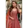 Buy Pink Jacquard Silk Embroidered Plus Size Gown - 216112