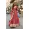 Pink Embroidered Jacquard Silk Gown – 216112