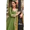 Shop Pista Green Silk Embroidered Plus Size Gown - 216113