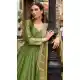 Pista Green Silk Jacquard Gown with Embroidery – 216113