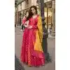 Buy Multi Color Silk Embroidered Plus Size Gown - 216114