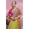 Shop Mehendi Green Banarasi Silk Saree Kanjivaram Work - 216161