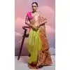 Shop Mehendi Green Banarasi Silk Saree Kanjivaram Work - 216161
