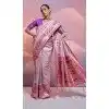 Shop Lavender Banarasi Silk Saree Kanjivaram Work - 216163