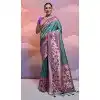 Buy Rama Green Banarasi Silk Saree Kanjivaram Work - 216164