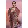 Buy Dark Purple Banarasi Silk Saree Kanjivaram Work - 216168