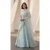 Shop Sky Blue Designer Lehenga Choli Plus Size - 216116
