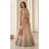 Buy Peach Heavy Silk Lehenga Choli Mirror Work Plus Size - 216117