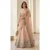 Buy Peach Heavy Silk Lehenga Choli Mirror Work Plus Size - 216117