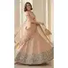 Buy Peach Heavy Silk Lehenga Choli Mirror Work Plus Size - 216117