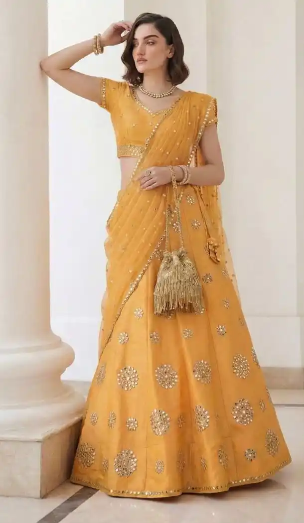Mustard Heavy Silk Designer Lehenga Choli – 216118