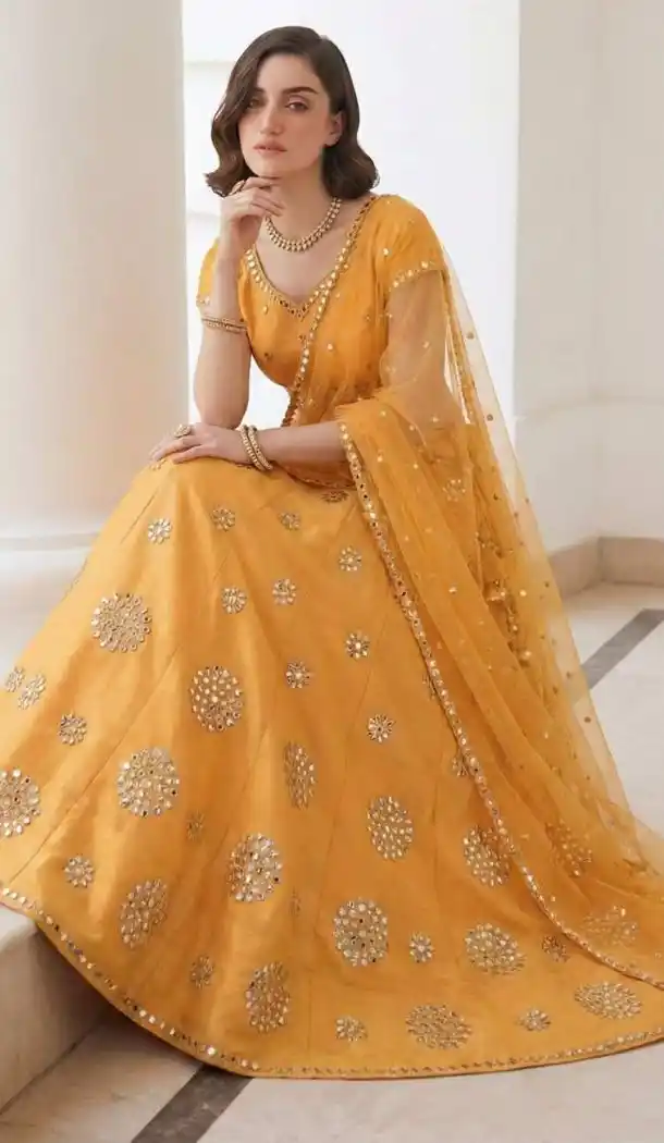 Mustard Heavy Silk Designer Lehenga Choli – 216118