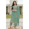 Shop Green Cotton Pakistani Suit for Plus Size Women - 216171