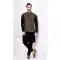 Men’s Black Kurta Pajama in Banarasi Silk – 216394