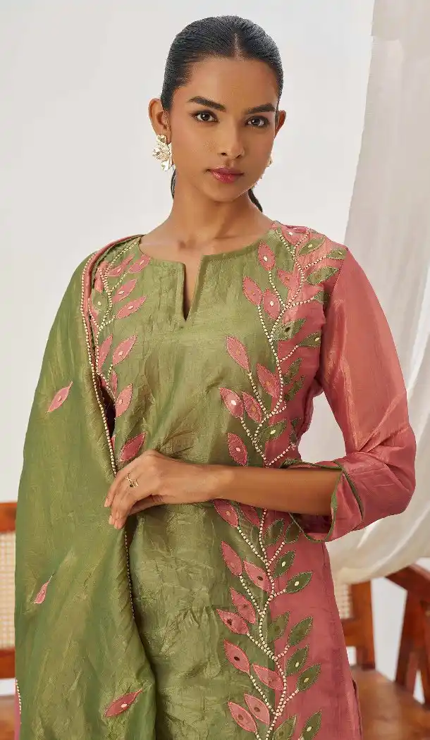 Multi Crush Silk Party Wear Suit – 216126