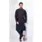 Men’s Navy Blue Banarasi Silk Kurta Pajama – 216414