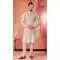 Men Kurta Pajama Cream Banarasi Silk – 216416