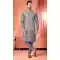 Men’s Grey Banarasi Silk Kurta Pajama Set – 216418