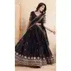 Buy Black Lehenga Choli Embroidered Plus Size - 216370