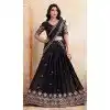 Buy Black Lehenga Choli Embroidered Plus Size - 216370