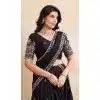 Buy Black Lehenga Choli Embroidered Plus Size - 216370