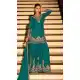 Chinon Silk Blue Palazzo Suit with Beads Embroidery – 216447