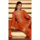 Orange Embroidered Chinon Silk Palazzo Suit – 216448