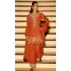 Orange Embroidered Chinon Silk Palazzo Suit – 216448