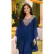 Viscose Chinon Blue Embroidered Palazzo Suit – 216525