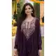Wine Embroidered Viscose Chinon Palazzo Suit – 216526