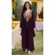 Wine Embroidered Viscose Chinon Palazzo Suit – 216526