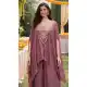 Mauve Embroidered Viscose Chinon Palazzo Suit – 216527