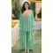 Sea Green Palazzo Suit in Viscose Chinon with Embroidery – 216528