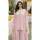 Light Pink Embroidered Viscose Chinon Palazzo Suit – 216529
