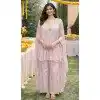 Buy Light Pink Viscose Chinon Palazzo Suit Plus Size - 216529