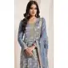 Shop Grey Jacquard Pakistani Suit in Plus Size - 216578