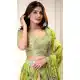 Neon Floral Print Organza Lehenga Choli Embroidered – 216673