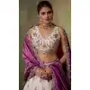 Shop Beige Designer Lehenga Choli in Tissue for Plus Size - 216695
