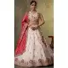 Buy Beige Tissue Embroidered Lehenga Choli Plus Size - 216696