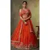 Buy Orange Georgette Embroidered Lehenga Choli in Plus Size - 216698