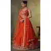 Buy Orange Georgette Embroidered Lehenga Choli in Plus Size - 216698