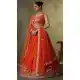 Embroidered Orange Georgette Designer Lehenga Choli – 216698