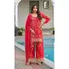 Shop Multi Chinon Embroidered Palazzo Suit in Plus Size - 216736